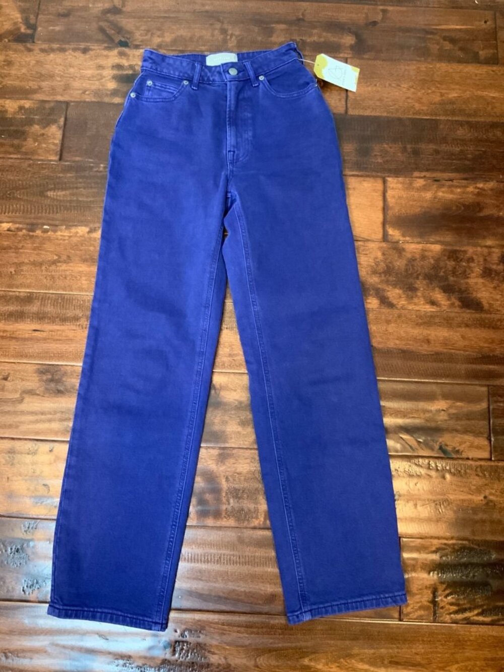 Everlane Blue Denim Way High Curvy Straight Leg Jeans, Size 23T